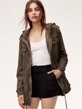Talula Olive Army Green Anorak Utility Hooded Jacket XXS